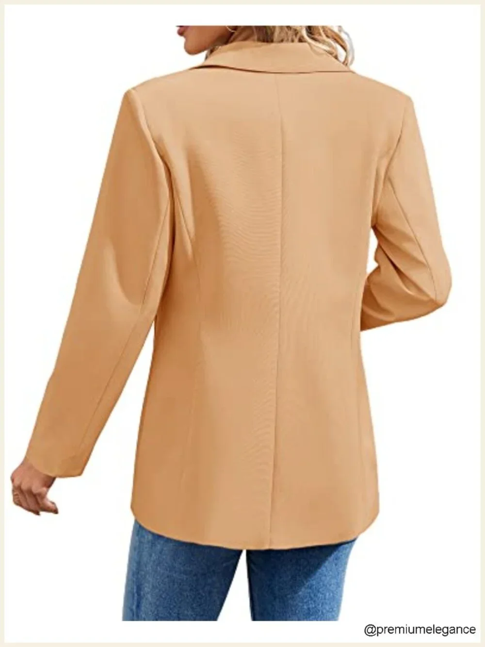 Women's Open Front Long Blazer Lightweight Business Casual Suit Jacket